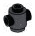 Brick Round 1 x 1 with side studs and Open Top Stud in Metal, Iron (Metallic)