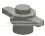 Brick 1 x 1 round two-thirds-height, flanged in Chrome (Metalic)