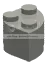 Brick 2 x 2 corner, double-round in Gray, Light (Camo)