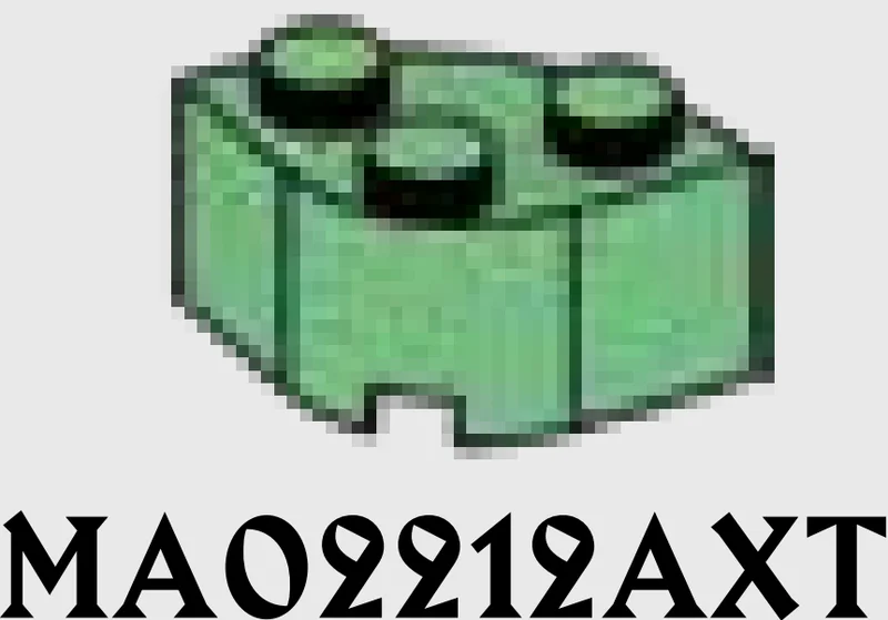 Brick 2 x 2 corner, double-round in Green, Vertigris (Sand Green)