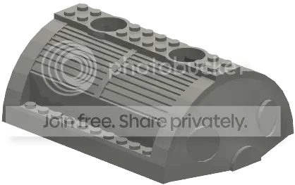 Cylinder 10 x 10 x 16 command module, top in Silver, Dull
