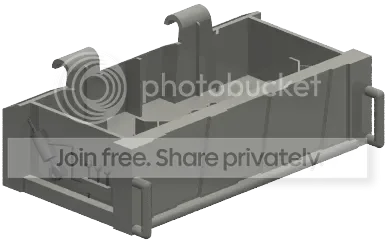 Container: garbage receptacle base with black detail in Silver, Dull
