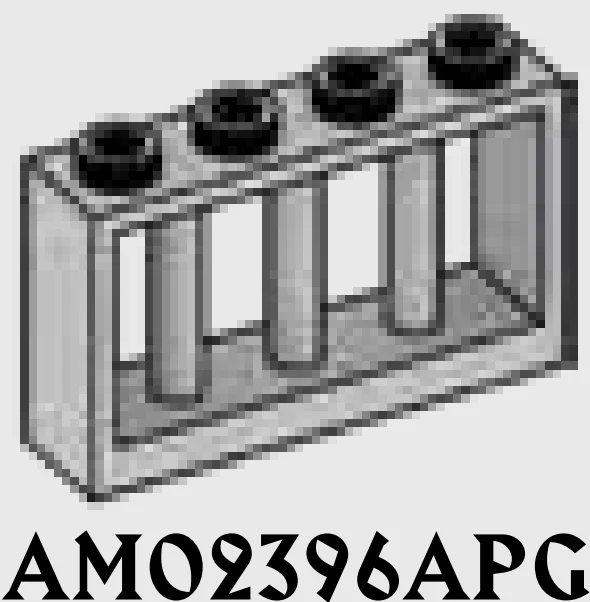 Window 4 x 2 x 1, barred in Gray, Steel
