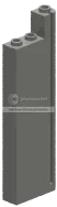 Wall 3 x 8 x 1 with groove, right in Gray, Dark (Metallic)