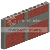 Wall 12 x 5 x 1 dark red brick pattern in Silver, Dull