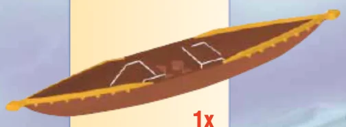 Ship: longboat, small prau or canoe with tarnished bronze detail in Brown, Dark