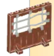Wall 8 x 6 x 1, wood with bent ''metal'' window bars
