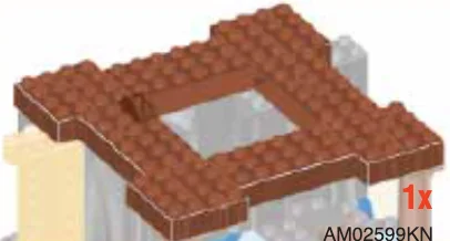 Brick 14 x 14 w/ 6 x 6 square hole at center, splintered wood