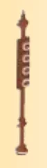Fixture: standard, spiked ball at top in Brown, Dark