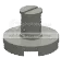 Tile 2 x 2 round with vertical axle pin in Silver, Dull