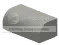 Brick 1 x 2 two-thirds-height with half-curved top in Gray, Cool Dark (Flake)