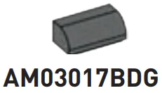 Slope 1 x 2 2/3 wl Half-Curved Top in Gray, Dark (Flake)