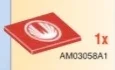 Tile 4 x 4 - Red w/ Printed Red Wind Ranger Symbol