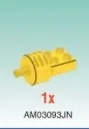 Connector Brick 2 x 2 two-thirds height, axle pin on horizontal cylinder