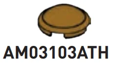 Tile 2 x 2 round with low dome in Gold, Tarnished