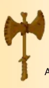 Weapon, Melee: axe, two headed, stone in Copper (Metallic)