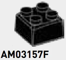 Brick 2 x 2 stone in Black