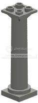 Brick 2 x 6 x 2 column, tapered round in Gray