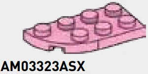 Plate 2 x 4 with rounded left corner in Pink, Rose
