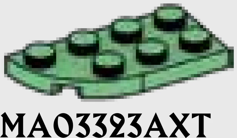 Plate Round 2 x 4 with Left Corner in Green, Vertigris (Sand Green)