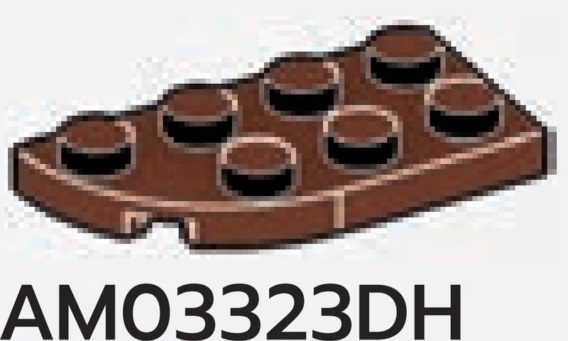 Plate Round 2 x 4 with Left Corner in Brown