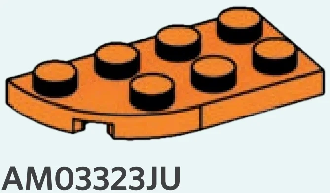Plate 2 x 4 with rounded left corner in Orange, Smoky