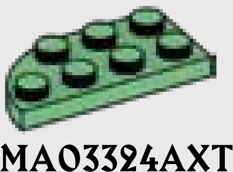 Plate Round 2 x 4 with Right Corner in Green, Vertigris (Sand Green)