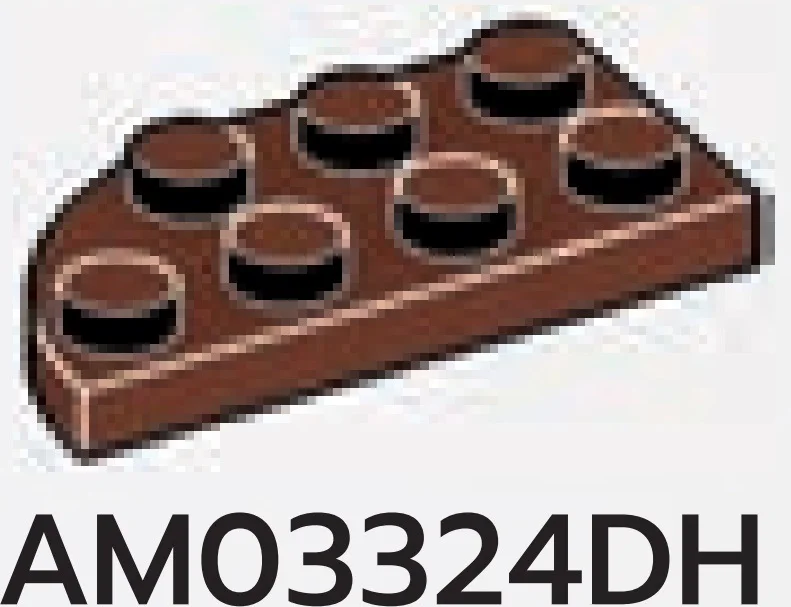 Plate Round 2 x 4 with Right Corner in Brown
