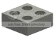 Plate 2 x 2 connector: female:female in Gray, Dull Silver