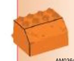 Hinge brick 4 x 2 x 3 with hollow underside and sloped top in Orange, Smoky