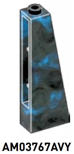Slope brick 70 1 x 5 x 2 in Blue/Black, Marbled