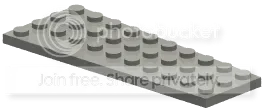 Plate 4 x 10 without right corner in Gray, Dark (Metallic)