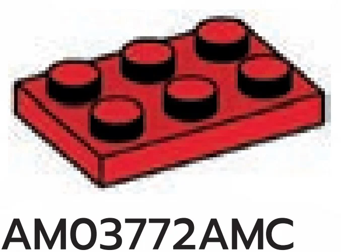 Plate 2 x 3 in Red, Flame