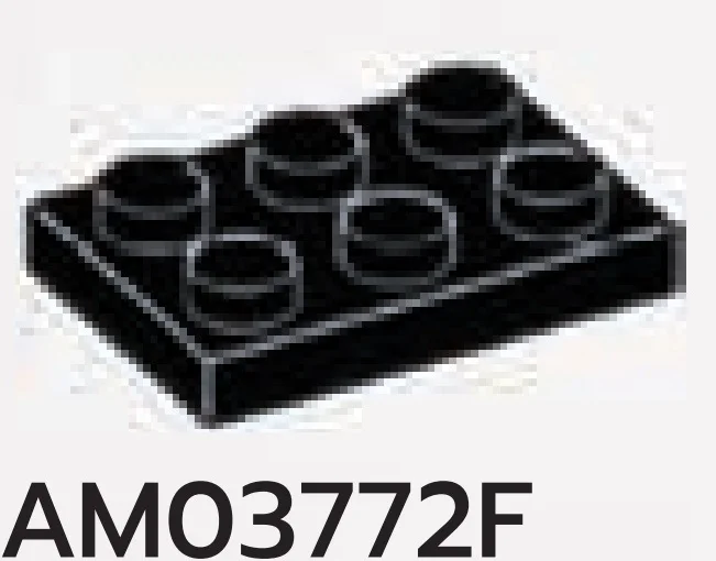 Plate 2 x 3 in Black