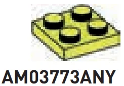 Plate 2 x 2 in Yellow, Electric