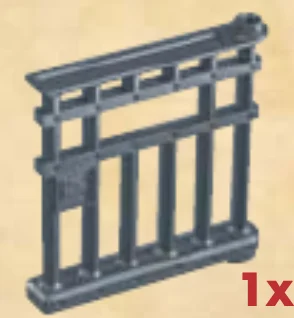 Door 6 x 5 x 1, barred in Gray, Dark (Metallic)