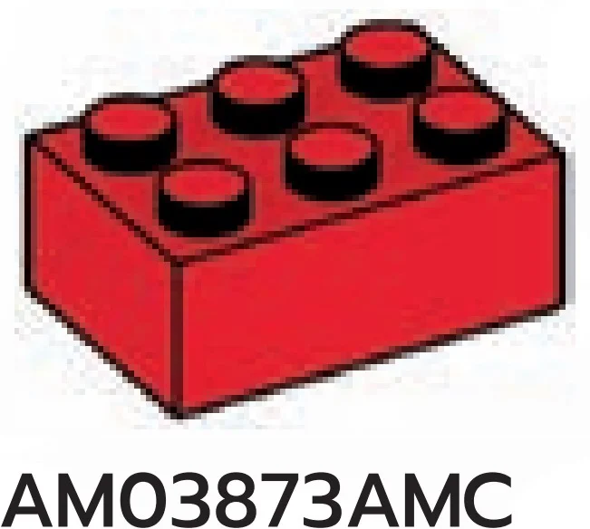 Brick 2 x 3 in Red, Flame