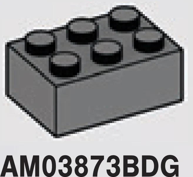 Brick 2 x 3 in Gray, Dark (Flake)