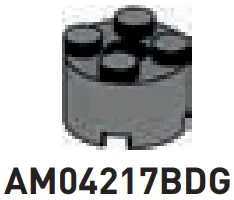 Brick 2 x 2 round with hole in Gray, Dark (Flake)