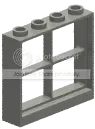 Window 4 x 3 x 1, four pane in Gray, Dim (Metallic)