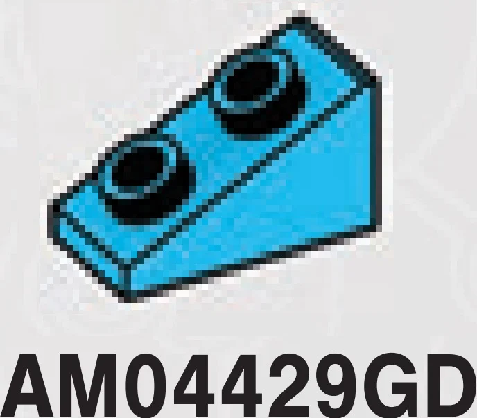 Slope brick 33 1 x 2 with studs on slope in Blue, Rich Sky