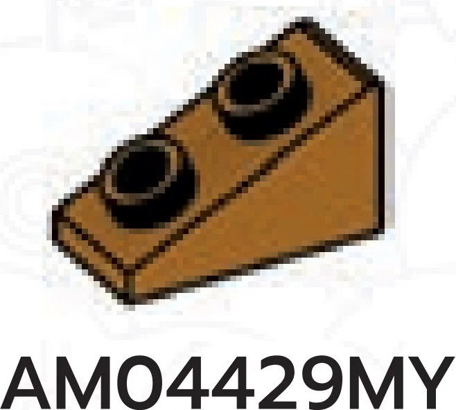 Slope brick 33 1 x 2 with studs on slope in Brown, Milk Chocolate
