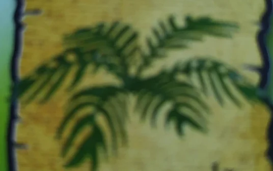 Foliage: leaves, palm tree, five branches in Green, Dark