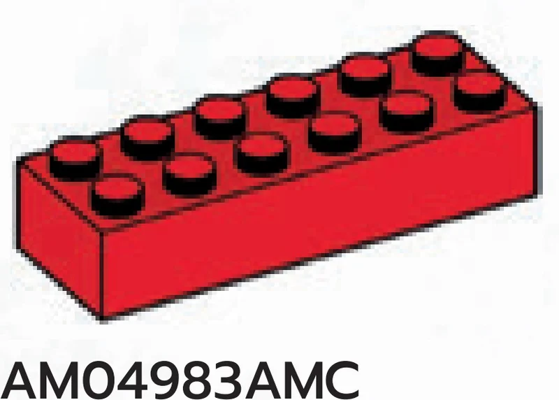 Brick 2 x 6 in Red, Flame