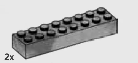 Brick 2 x 8 in Gray, Light Camo (Metallic)