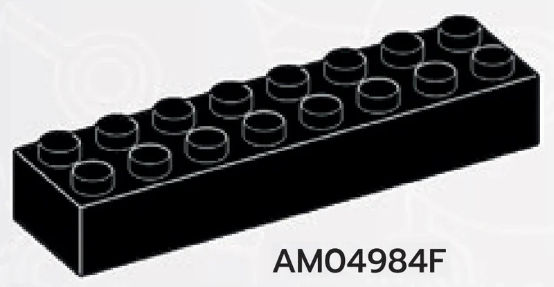 Brick 2 x 8 in Black