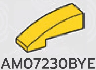 Slope brick 33 1 x 3 curved slope in Yellow, Lemon