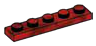 Plate 1 x 5 in Red (Camo)