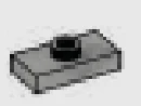 Plate 1 x 2 with one stud, center in Gray, Light Camo (Metallic)