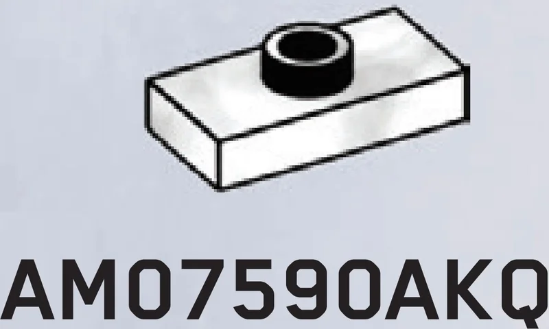 Plate Modified 1 x 2 with one stud, center
